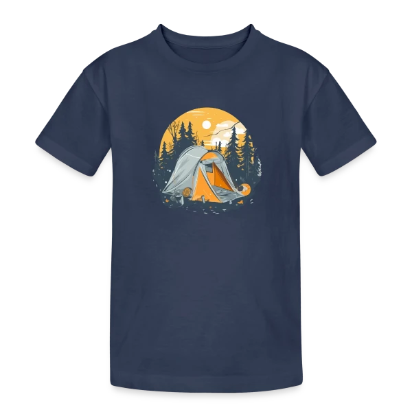 Nuit de Camping en Forêt sur T-shirt coton épais ado