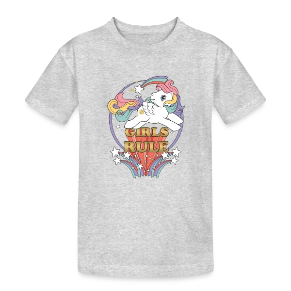 Poney Rétro Girls Rule sur T-shirt coton épais ado