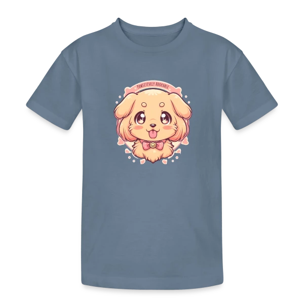 Chiot Golden Retriever Adorable et Kawaii sur T-shirt coton épais ado