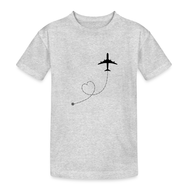 Avion Route Cœur sur T-shirt coton épais ado
