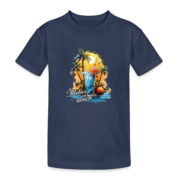 Cocktail Plage Tropicale sur T-shirt coton épais ado
