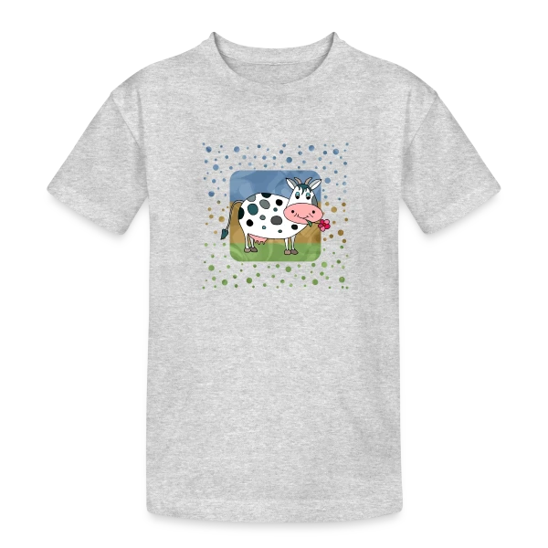 La Vache Joyeuse sur T-shirt coton épais ado