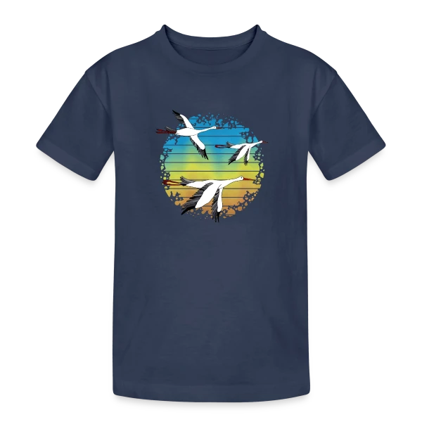 Cigogne Élégante sur T-shirt coton épais ado