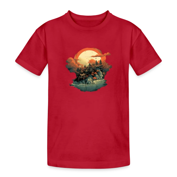 Paysage Asiatique Mystique sur T-shirt coton épais ado