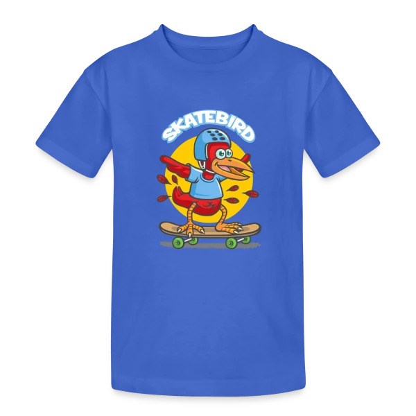 Skatebird : L'oiseau skater sur T-shirt coton épais ado