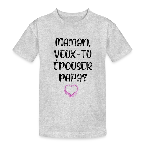 Demande en Mariage Enfant sur T-shirt coton épais ado