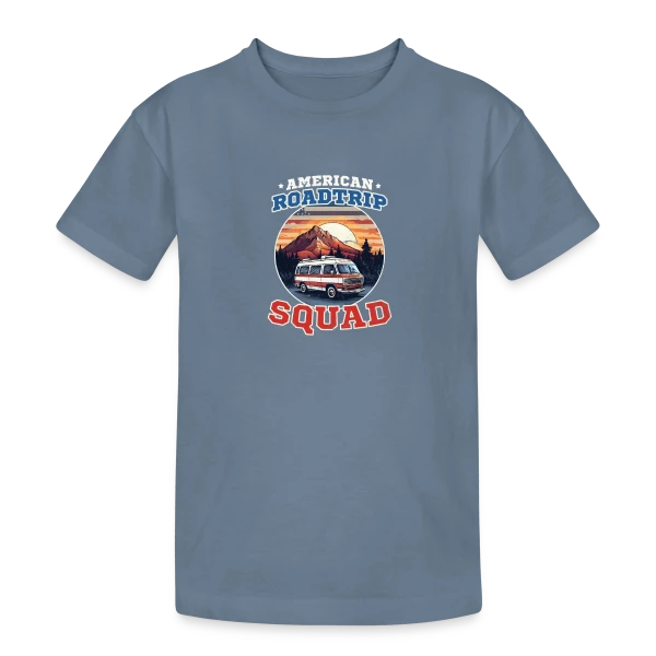Équipe Road Trip Américain Van sur T-shirt coton épais ado