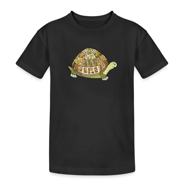 Tortue Mignonne sur T-shirt coton épais ado