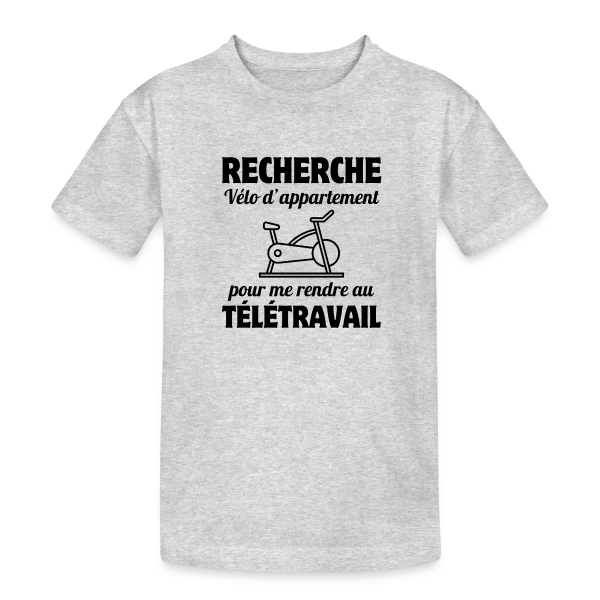 Humour Télétravail : La Vie au Bureau à Distance sur T-shirt coton épais ado