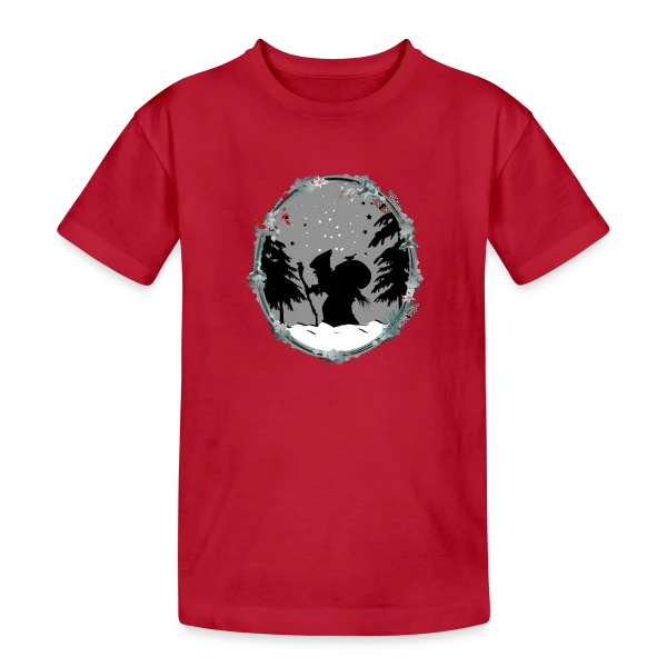 Père Fouettard en Silhouette - Style Noël Ancien sur T-shirt coton épais ado