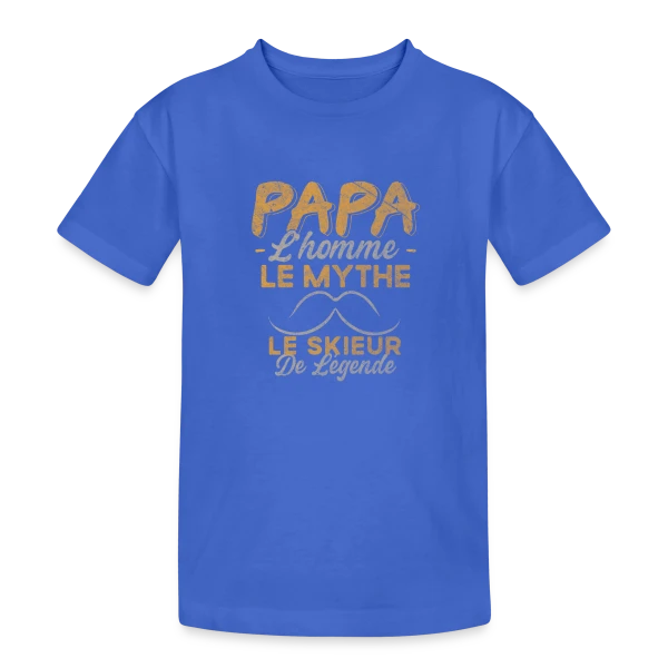 Papa Skieur de Légende - Humour Cadeau Ski sur T-shirt coton épais ado