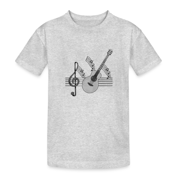 Guitare Passion sur T-shirt coton épais ado