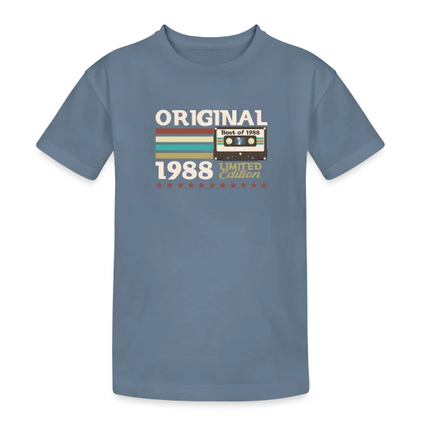 Anniversaire Vintage 1988 sur T-shirt coton épais ado