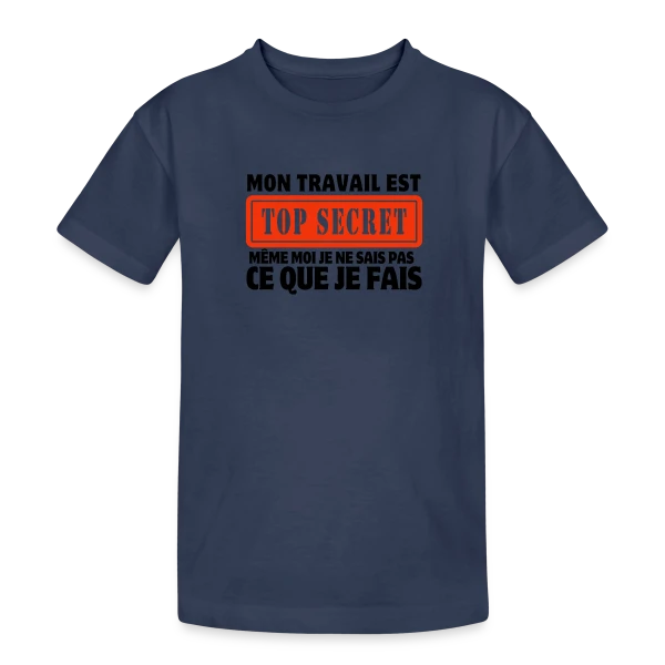 Humour au Bureau : Le Travail en Dérision sur T-shirt coton épais ado