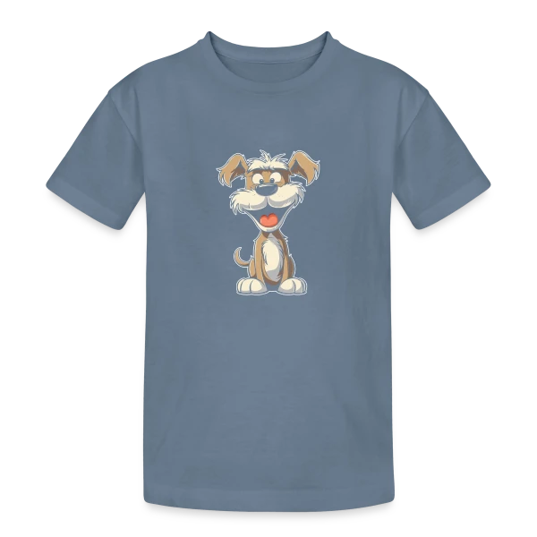 Schnauzer Joyeux sur T-shirt coton épais ado