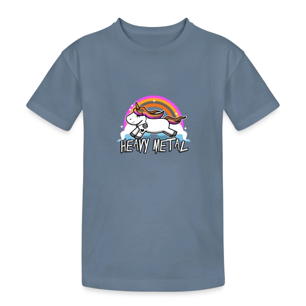 Licorne Heavy Metal Rockeuse sur T-shirt coton épais ado