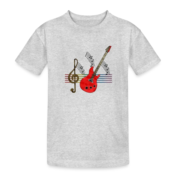 Guitare Addict sur T-shirt coton épais ado