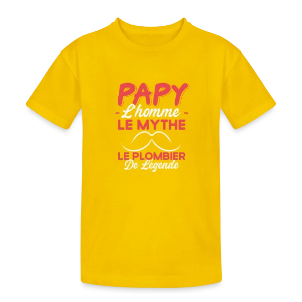Papy Plombier de Légende - Humour Cadeau Artisan sur T-shirt coton épais ado