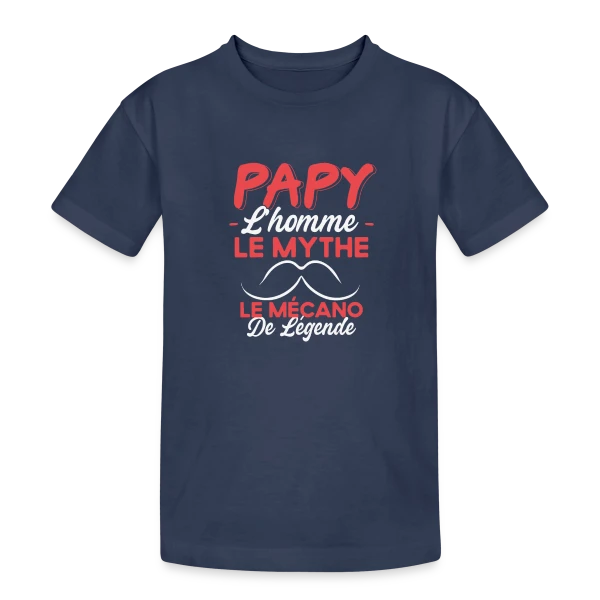 Papy Mécanicien de Légende - Humour Cadeau Passion Moteur sur T-shirt coton épais ado