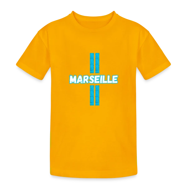 Marseille Supporter Stylisé sur T-shirt coton épais ado