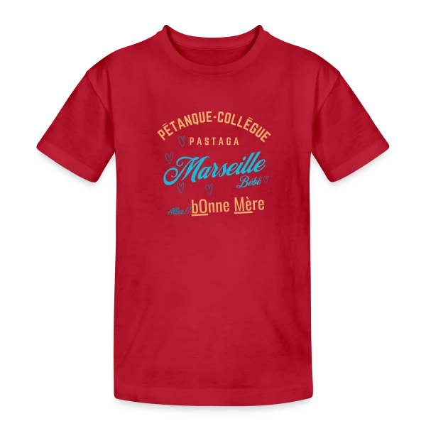 Mots Doux de Marseille sur T-shirt coton épais ado