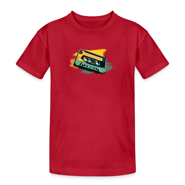 Cassette Pop Art sur T-shirt coton épais ado