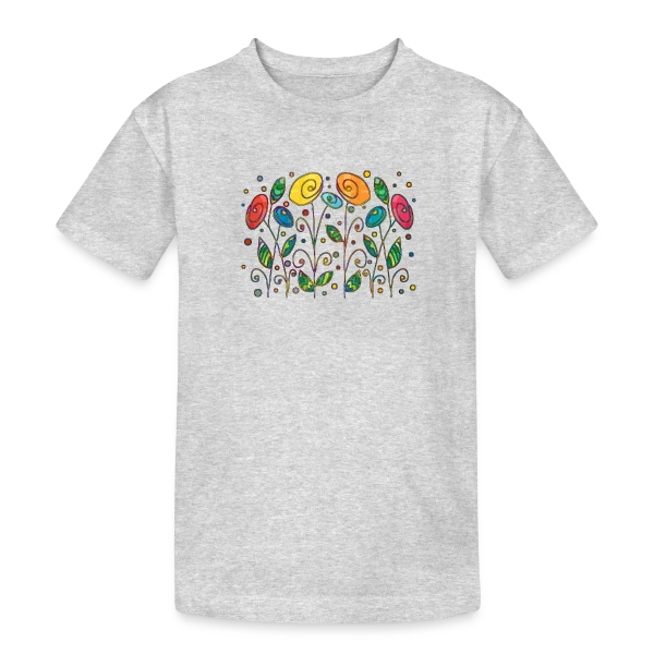 Fleurs Éclatantes sur T-shirt coton épais ado