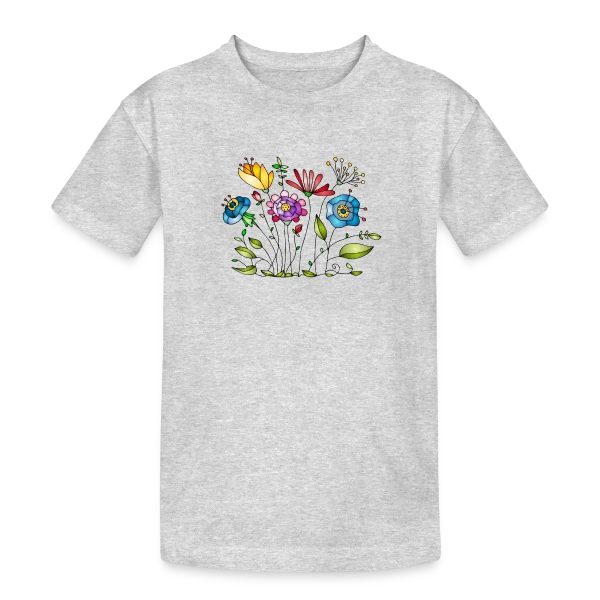 Douceur Florale sur T-shirt coton épais ado
