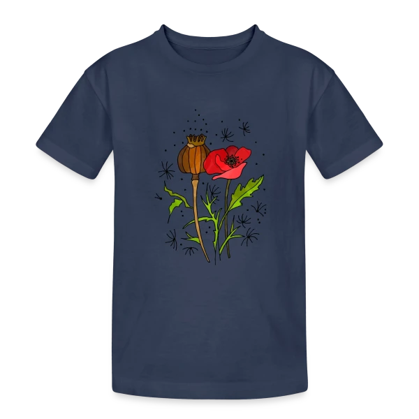 Éclat Floral sur T-shirt coton épais ado
