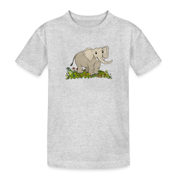L'Éléphant Majestueux sur T-shirt coton épais ado