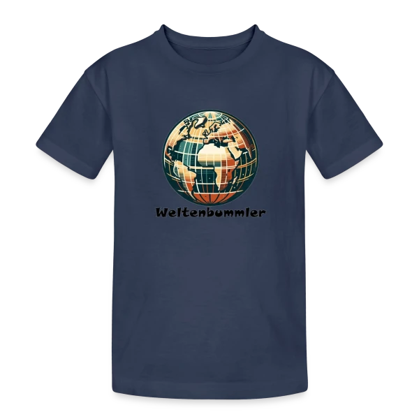 Globe Vintage Explorateur sur T-shirt coton épais ado
