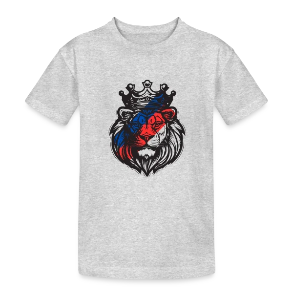 Lion Lyonnais Couronné OL sur T-shirt coton épais ado