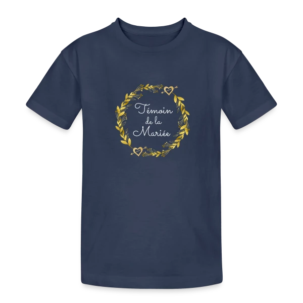 Témoin de la Mariée : T-shirt EVJF pour Demoiselle d'Honneur sur T-shirt coton épais ado