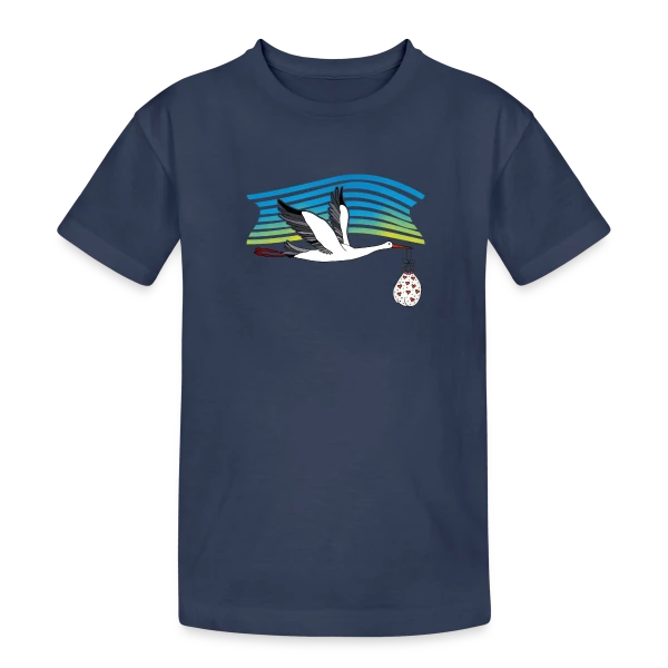 Cigogne Majestueuse sur T-shirt coton épais ado