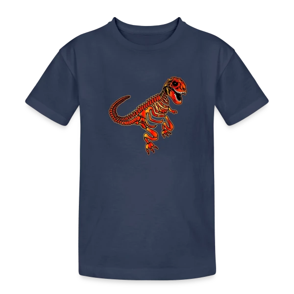 T-Rex Fossile Rouge Éclatant sur T-shirt coton épais ado