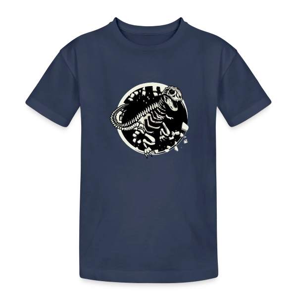 T-Rex Fossile : Le Squelette de Dinosaure Mythique sur T-shirt coton épais ado