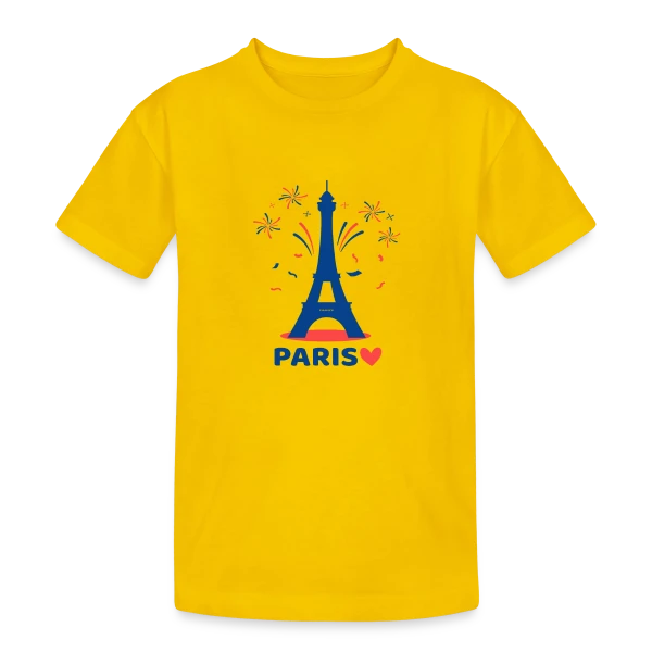 Tour Eiffel Festive Enfants sur T-shirt coton épais ado