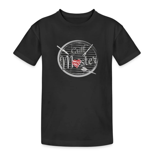 Maître du Grill Cœur sur T-shirt coton épais ado