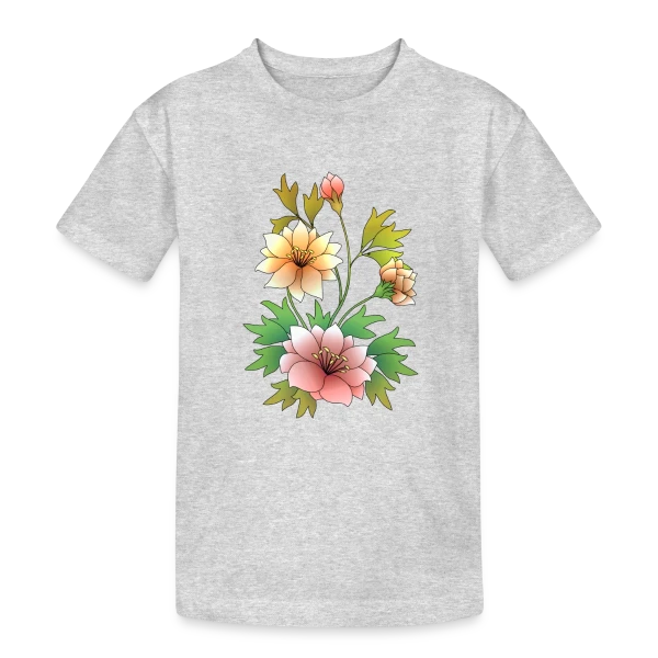Éclat Floral sur T-shirt coton épais ado
