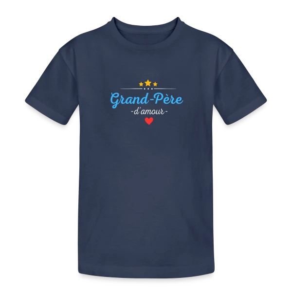 Grand-Père d'Amour : Personnalisé avec Noms des Petits-Enfants sur T-shirt coton épais ado