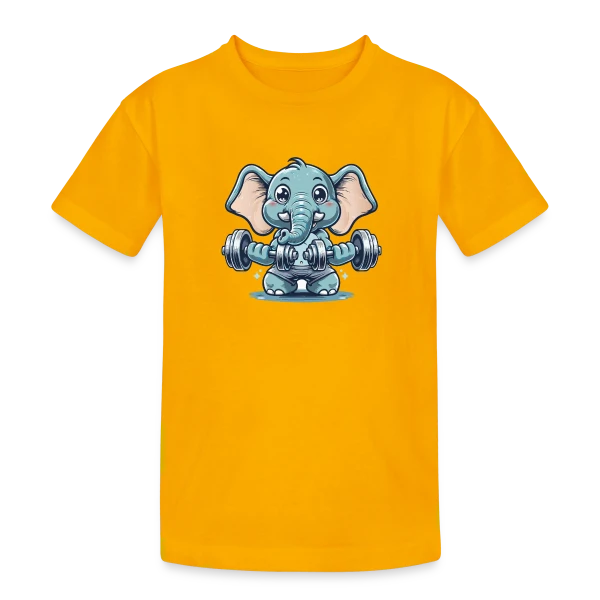 L'Éléphant Sportif Rigolo sur T-shirt coton épais ado