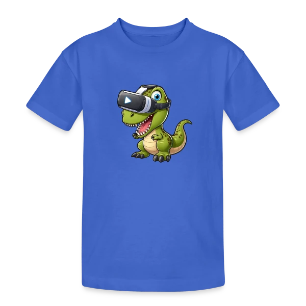 Dino T-Rex en Réalité Virtuelle – Humour Geek sur T-shirt coton épais ado