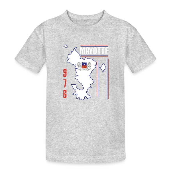 Carte Mayotte 976 sur T-shirt coton épais ado