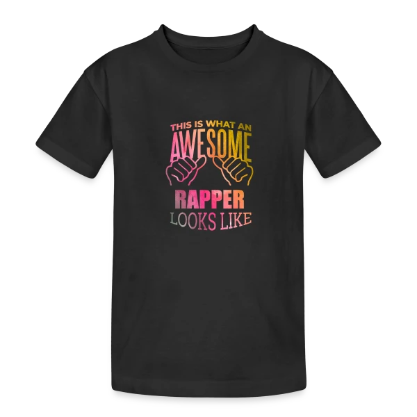 "Rap Rap Rap" Style Urbain Hip-Hop sur T-shirt coton épais ado