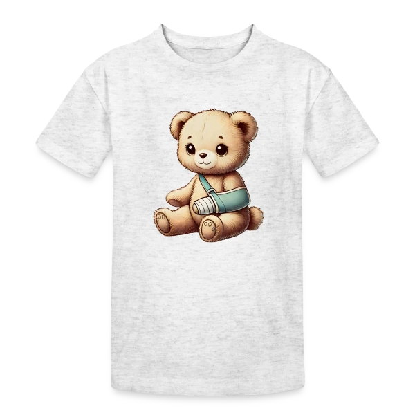 Teddy Réconfortant Plâtré : L'Ours Symbole de Courage et d'Amour sur T-shirt coton épais ado