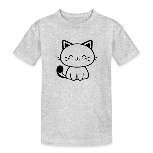 Chaton Kawaii Souriant sur T-shirt coton épais ado