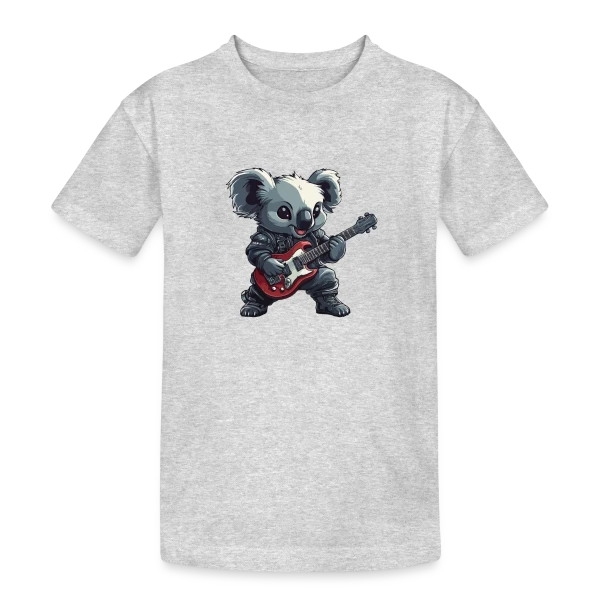 Koala Rocker Guitariste Heavy Metal sur T-shirt coton épais ado
