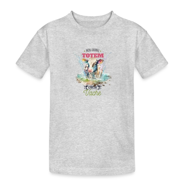 Ma Vache, Mon Animal Totem Humour sur T-shirt coton épais ado