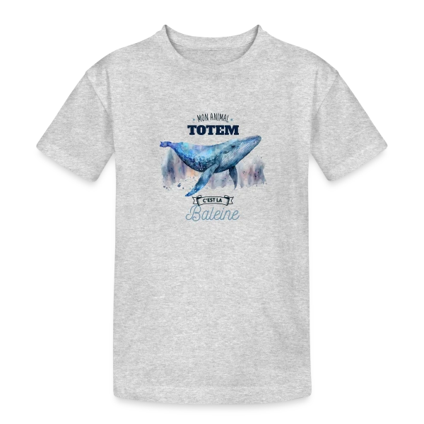 La Baleine, Mon Animal Totem sur T-shirt coton épais ado