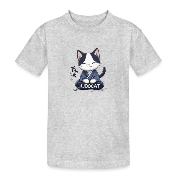 JUDOCAT: Le chat manga judoka sur T-shirt coton épais ado